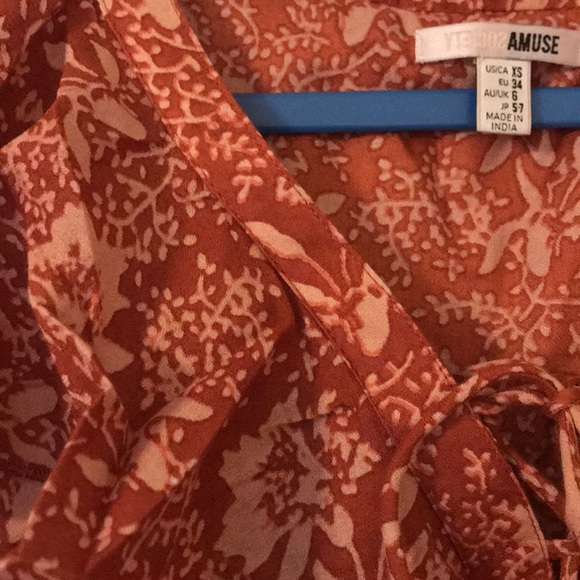 🆕 Lulus XS Floral Tie Front Crop Top - Picture 5 of 6